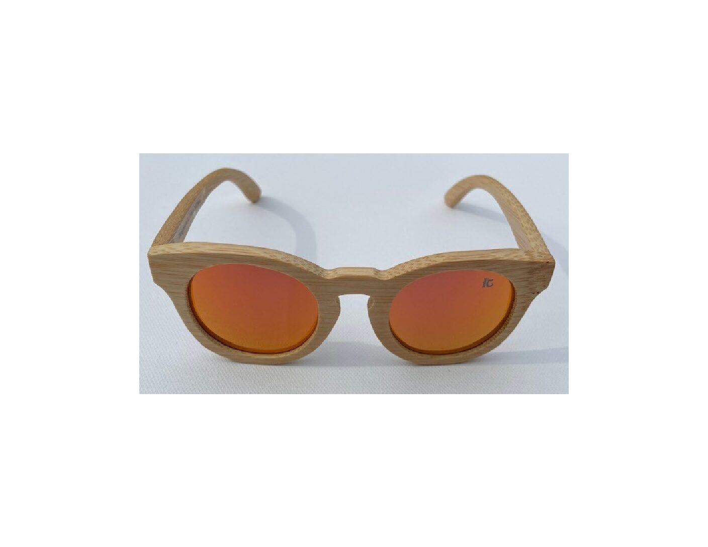 Bamboo Auras / Natural Mini - Candy Apple Red Lens