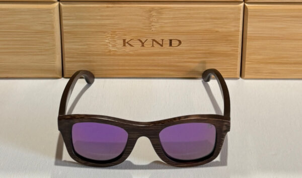 KYND Eyewear O.G.'s Polarized Bamboo Sunglasses – Chocolat Mini Frame / Royal Purple Lens