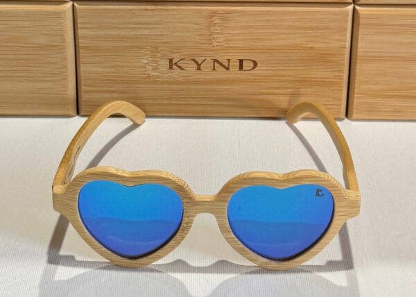 KYND Eyewear HeartBreakers Polarized Bamboo Sunglasses