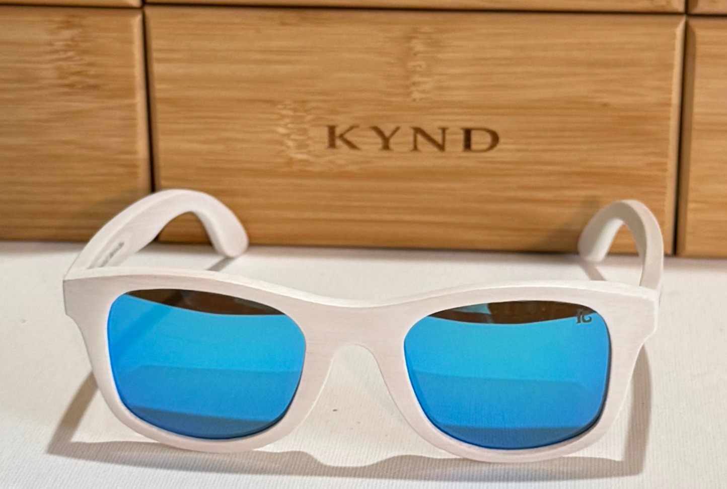 KYND Eyewear O.K.'s Ice Blue Polarized Bamboo Sunglasses