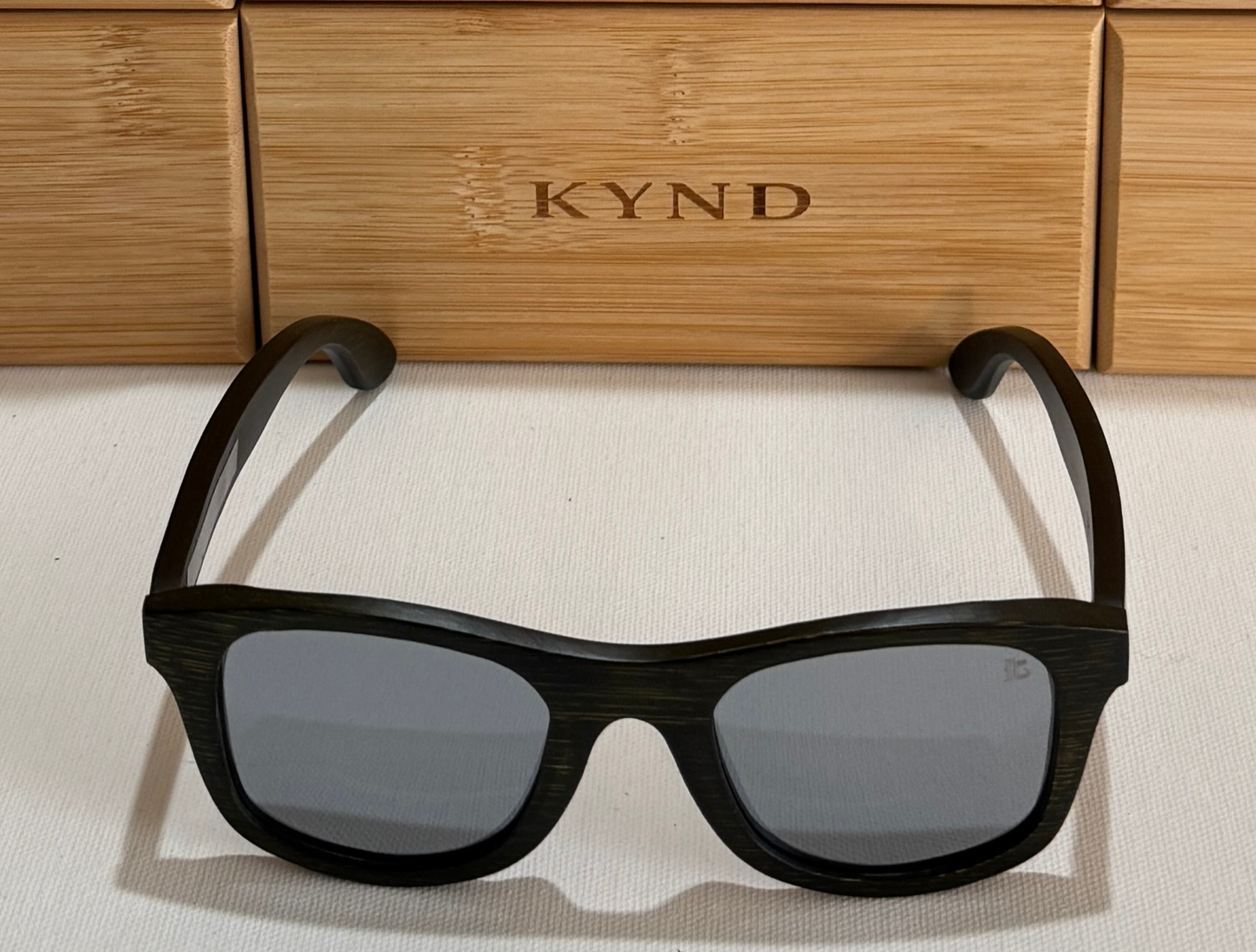 KYND Eyewear O.K.'s Smoke Silver Polarized Bamboo Sunglasses